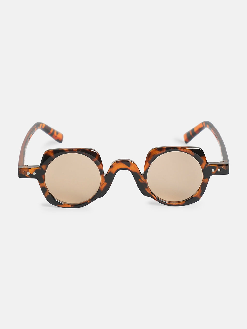 The Retro Round Sunglass-Tortoise Brown