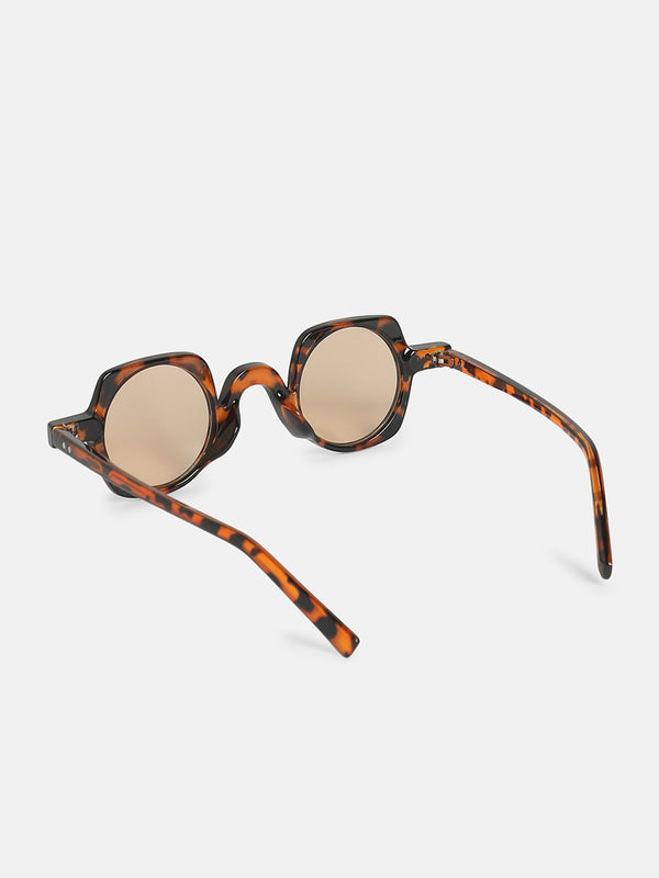 The Retro Round Sunglass-Tortoise Brown