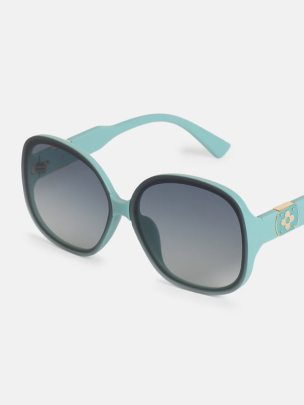 The Ocean Oval Sunglass-Aqua Blue