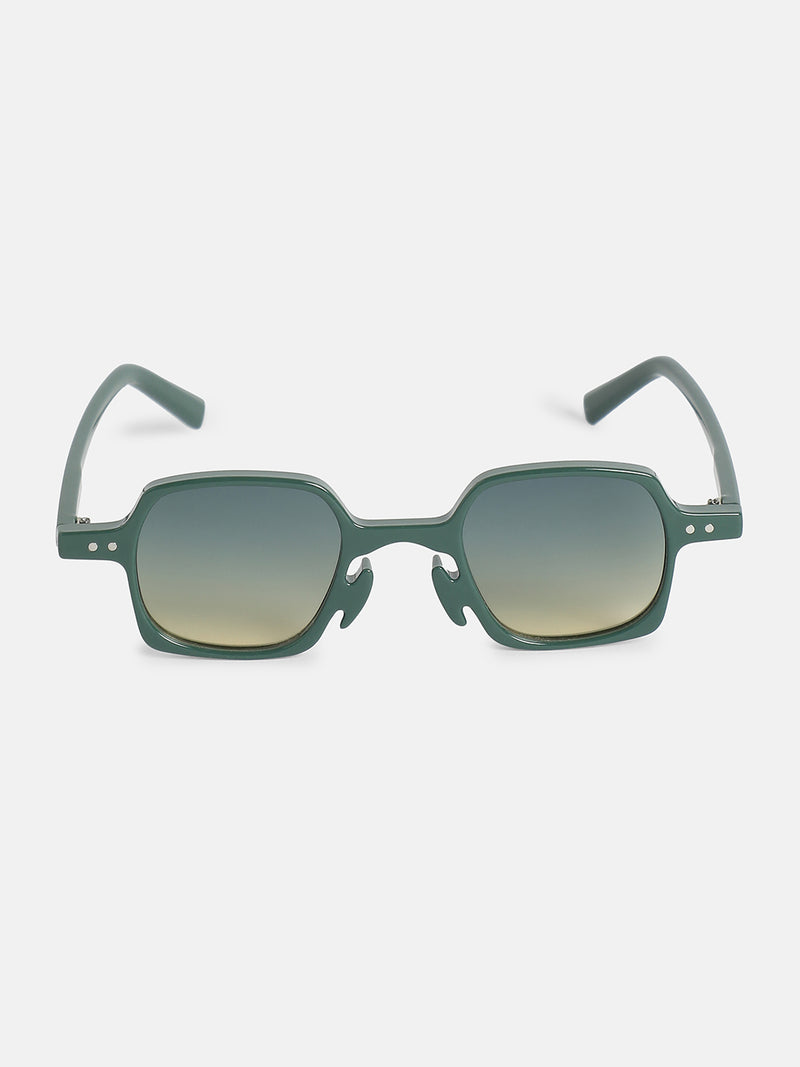The Verde Square Sunglass-Forest Green