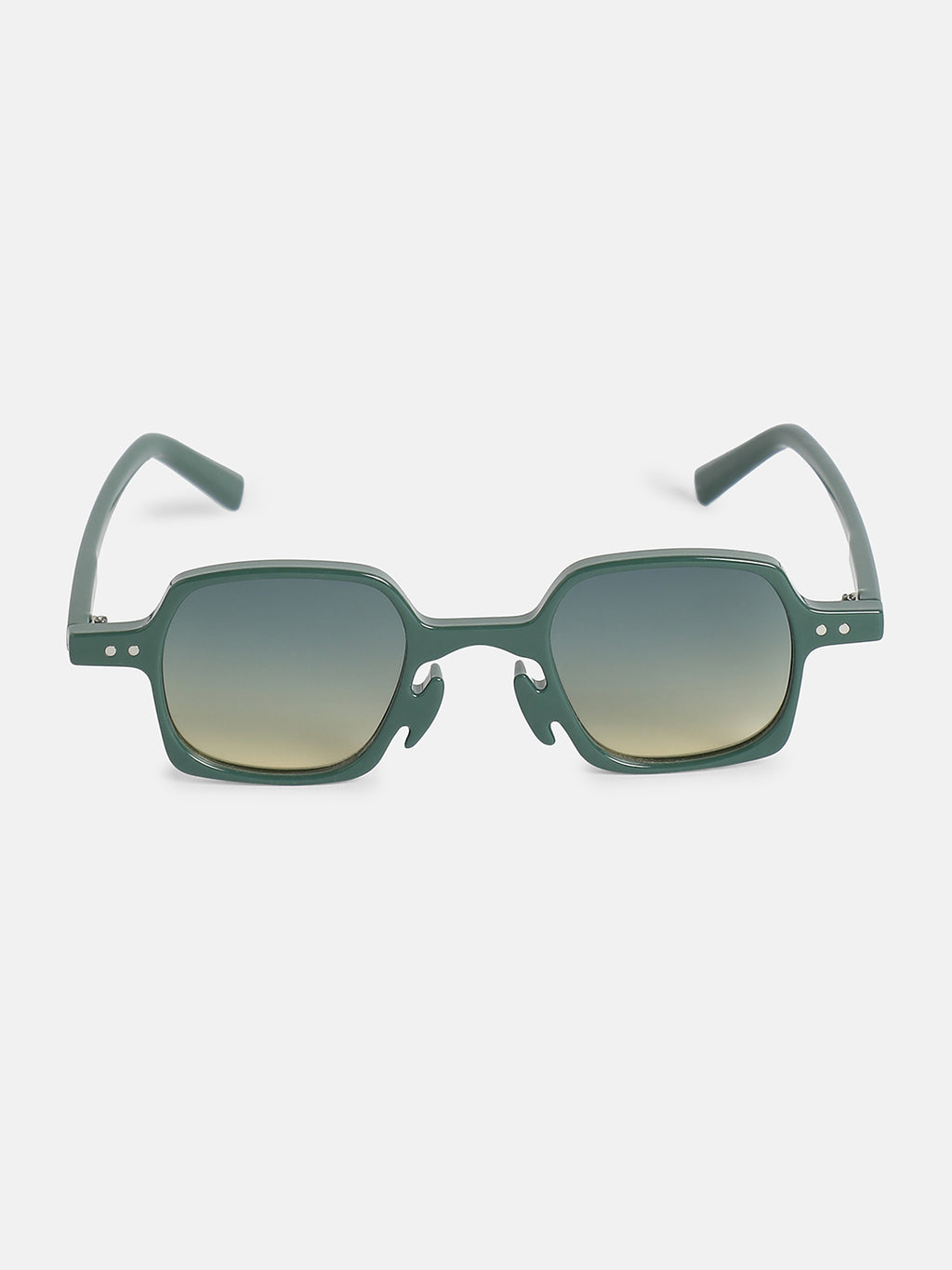 The Verde Square Sunglass-Forest Green