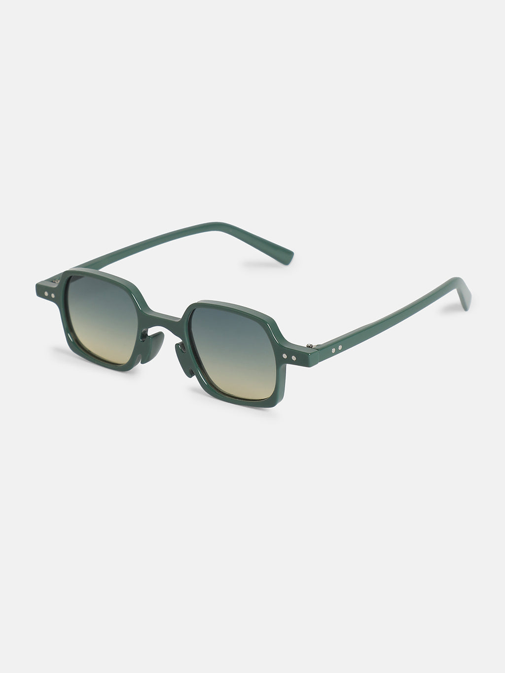The Verde Square Sunglass-Forest Green