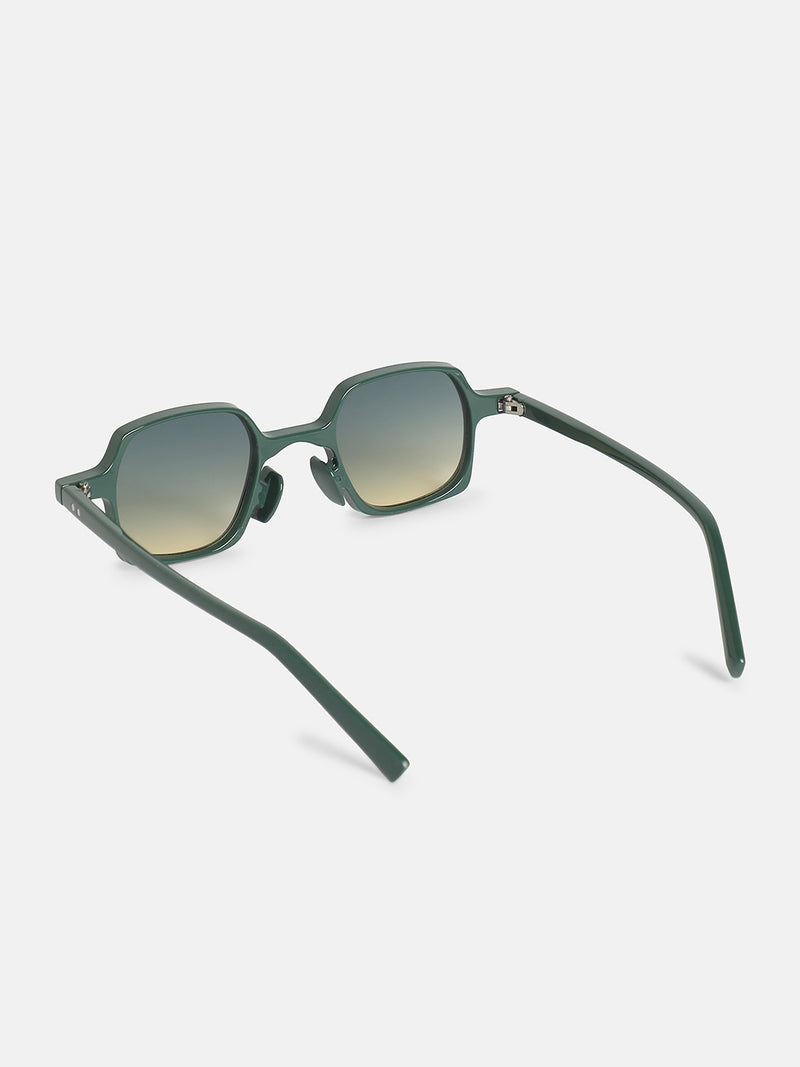 The Verde Square Sunglass-Forest Green