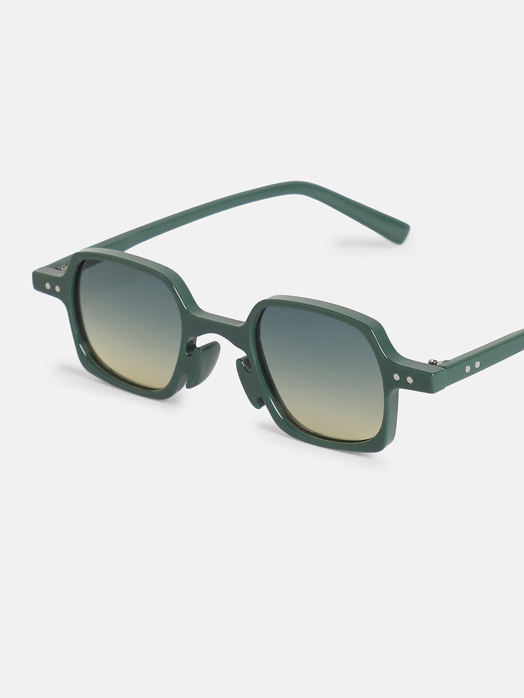 The Verde Square Sunglass-Forest Green