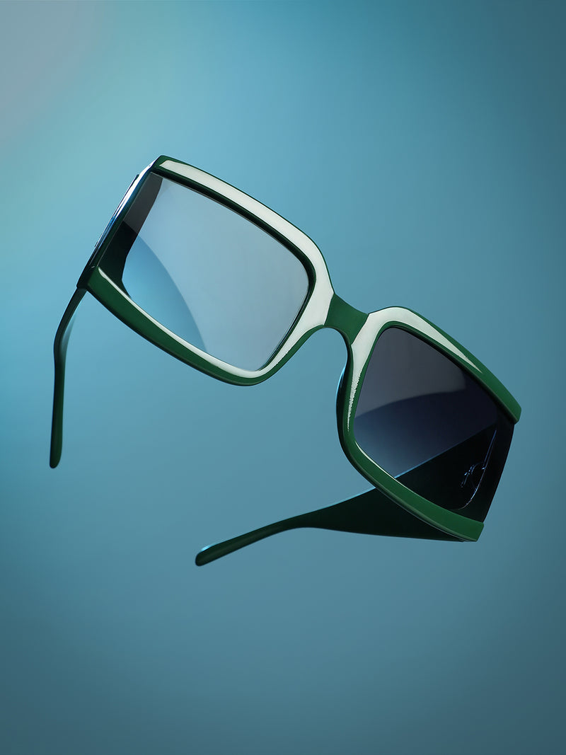 The Shadow Oversized Sunglass-Jet Black