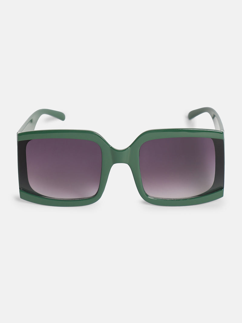 The Shadow Oversized Sunglass-Jet Black