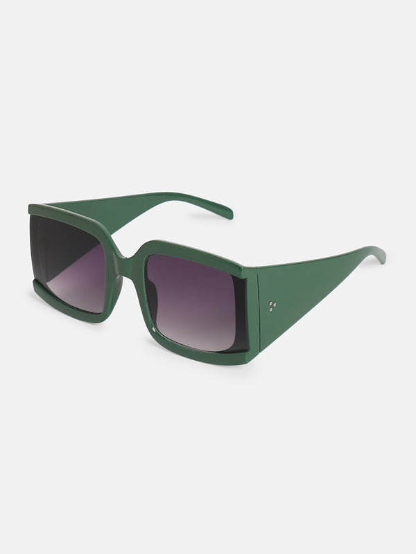 The Shadow Oversized Sunglass-Jet Black