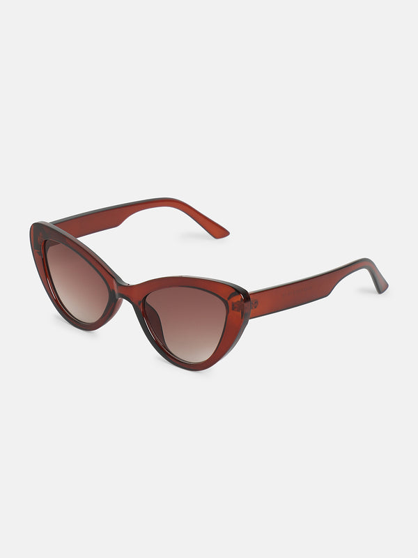 The Diva Cat Eye Sunglass-Ruby Red