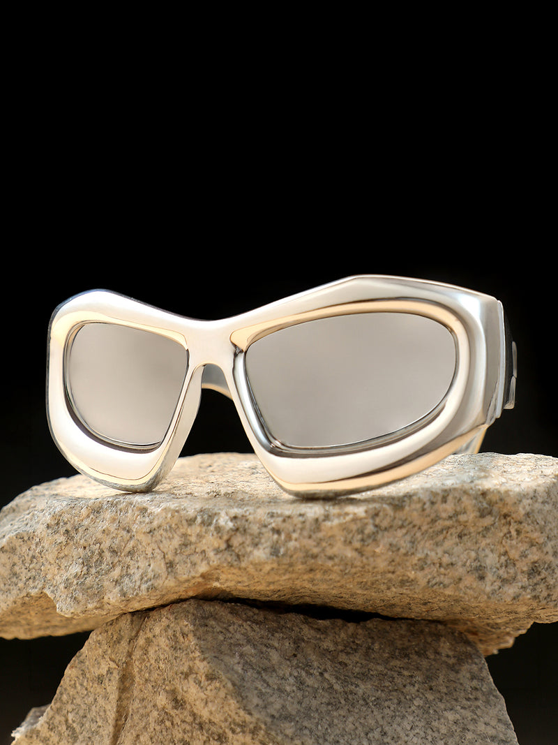 The Velocity Shield Sunglass - Silver Smoke