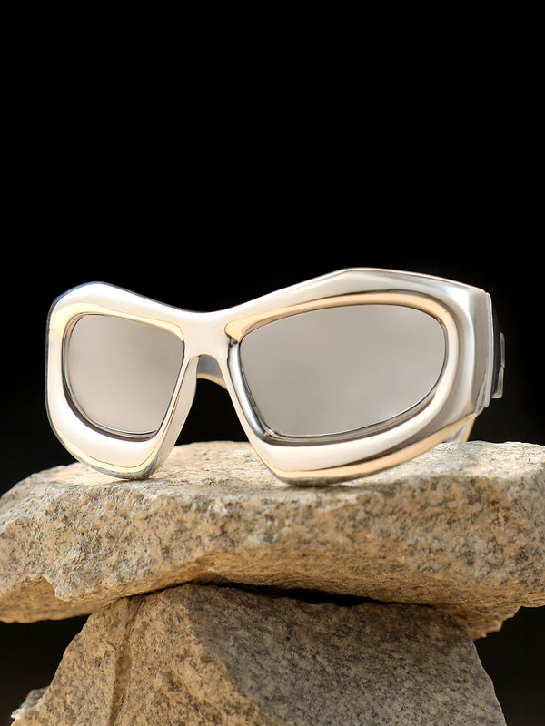 The Velocity Shield Sunglass - Silver Smoke