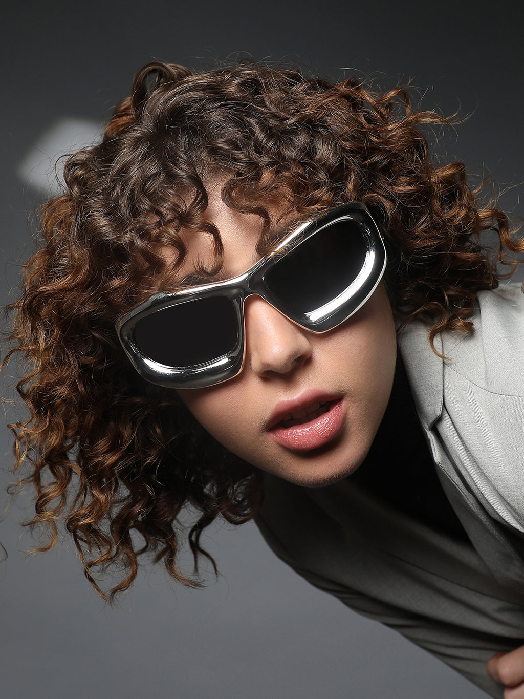 The Velocity Shield Sunglass - Silver Smoke