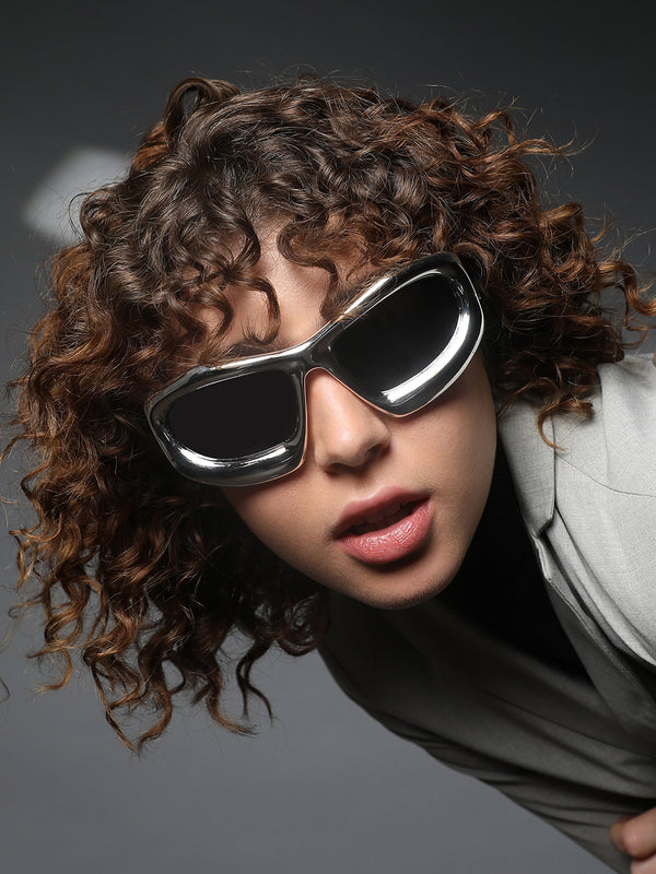 The Velocity Shield Sunglass - Silver Smoke