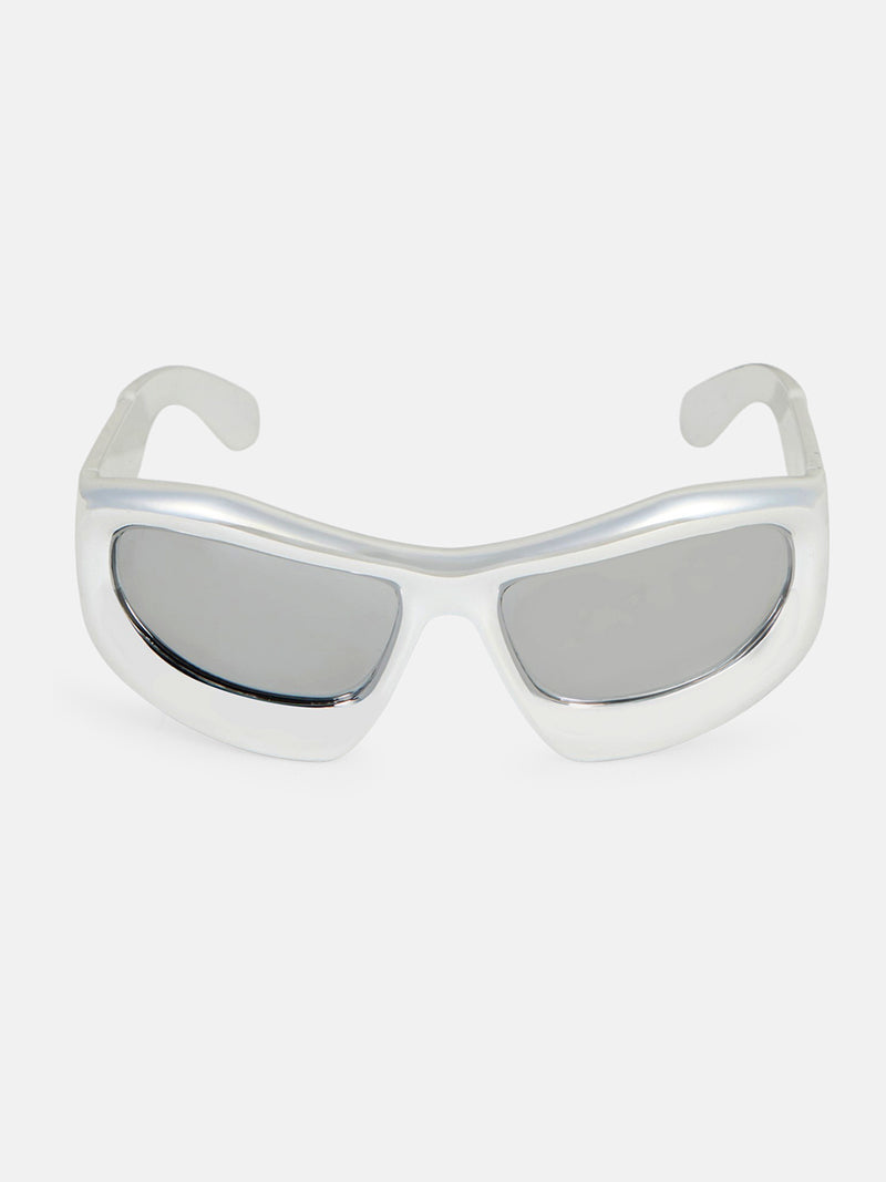 The Velocity Shield Sunglass - Silver Smoke