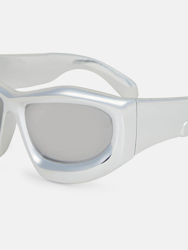 The Velocity Shield Sunglass - Silver Smoke