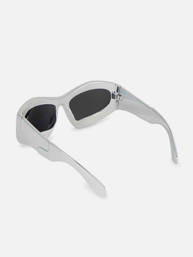 The Velocity Shield Sunglass - Silver Smoke