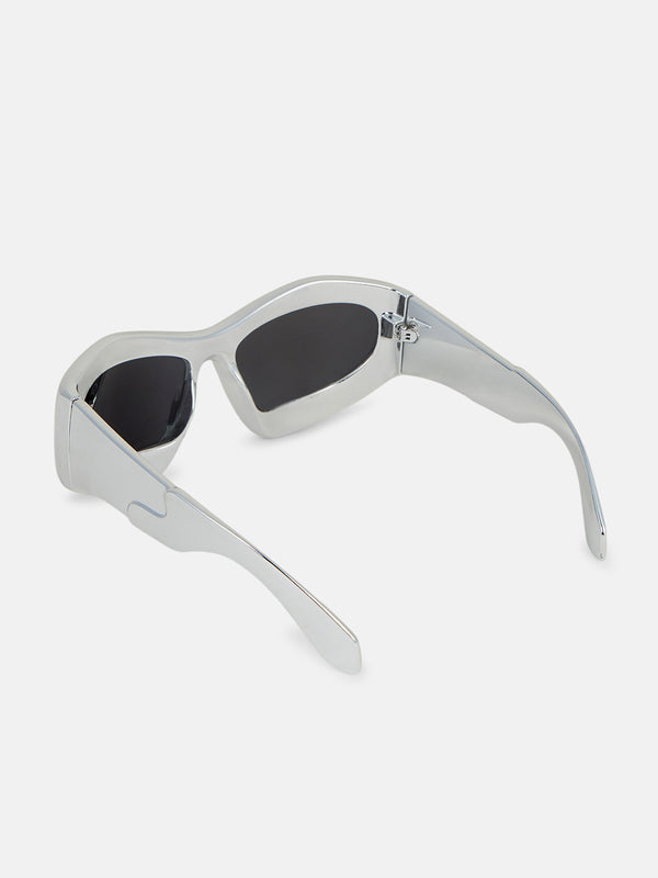 The Velocity Shield Sunglass - Silver Smoke