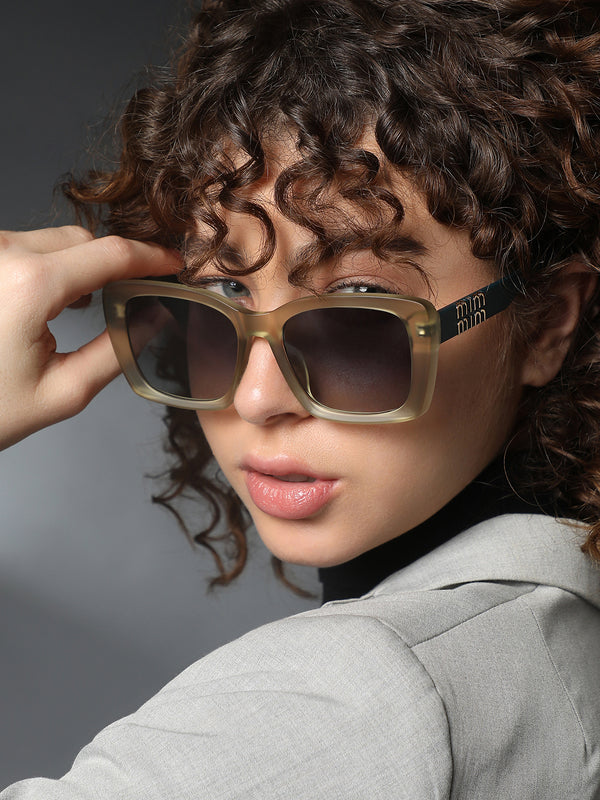 The Atlas Square Sunglass - Champagne Gold