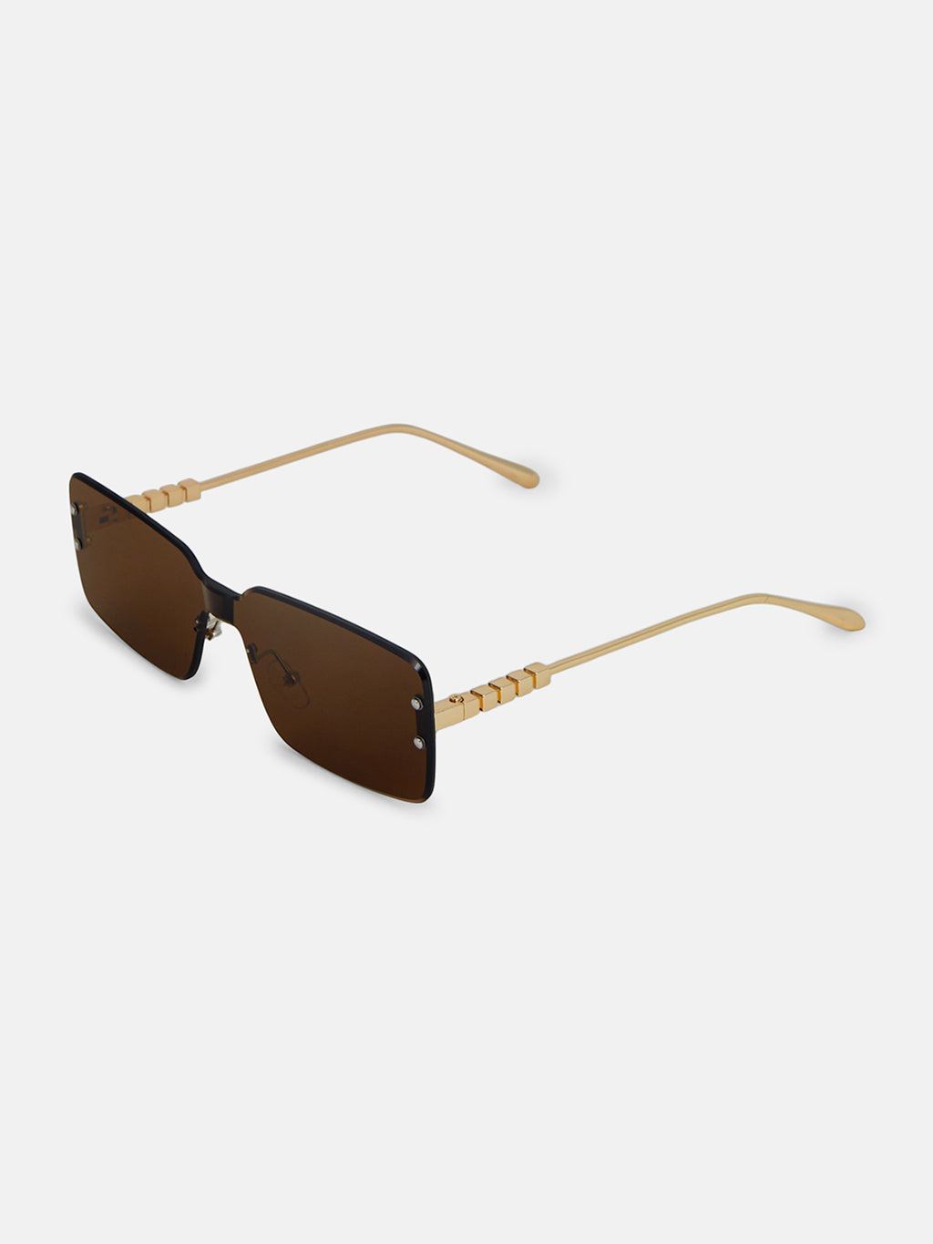 The Nova Rimless Sunglass - Amber Gold