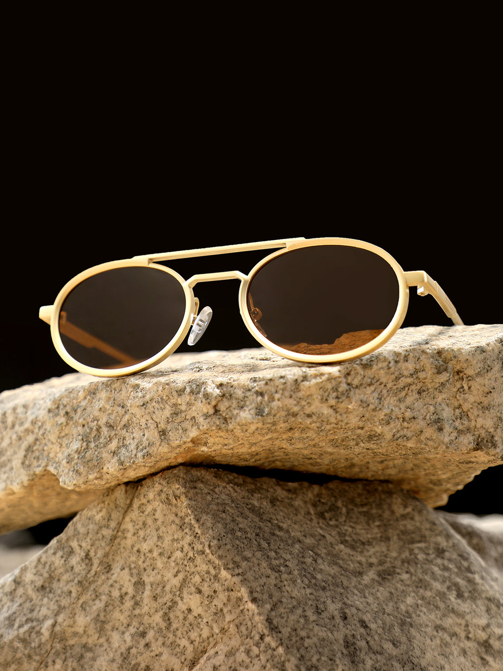 The Scholar Round Sunglass - Coffee Brown
