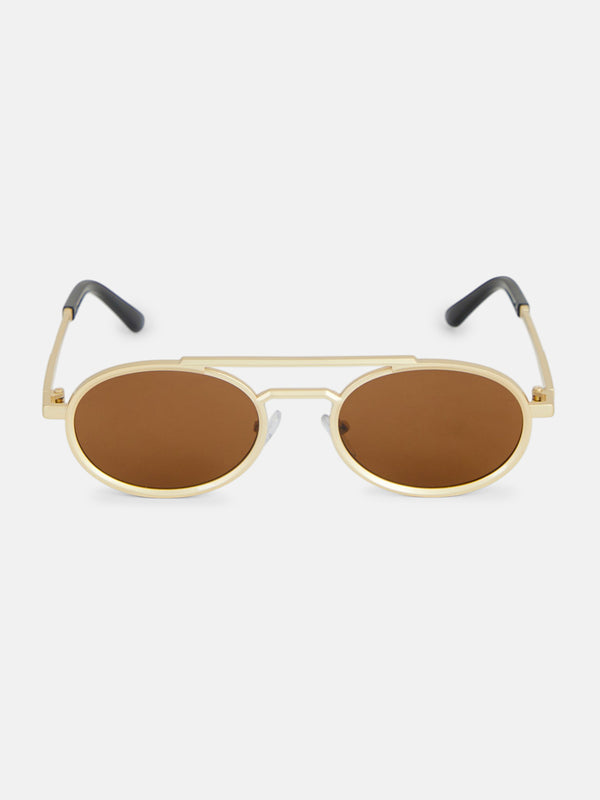 The Scholar Round Sunglass - Coffee Brown