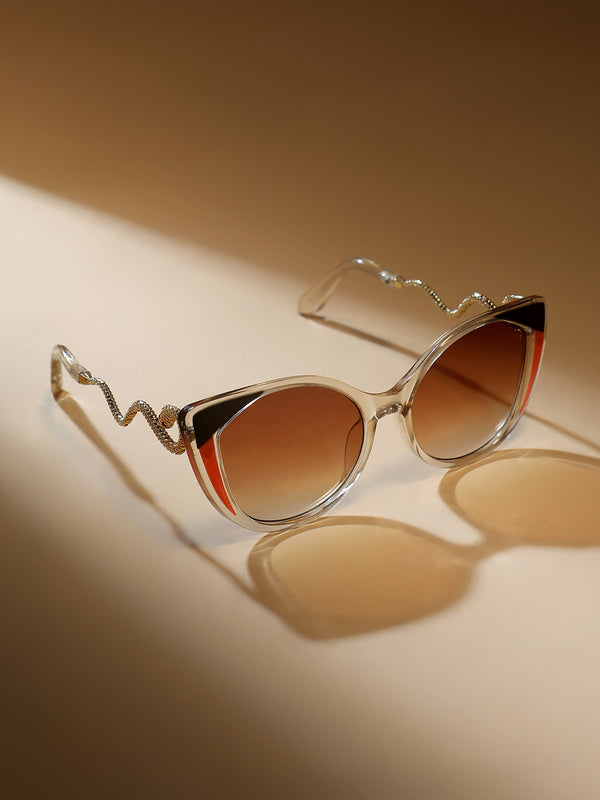 The Diva Cat Cat-Eye Sunglass-Golden Amber