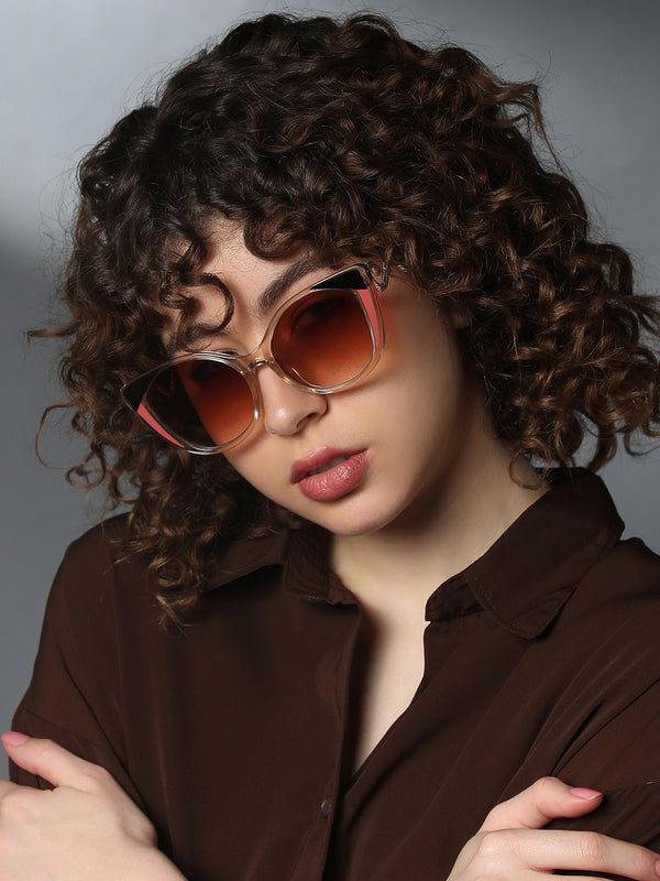 The Diva Cat Cat-Eye Sunglass-Golden Amber