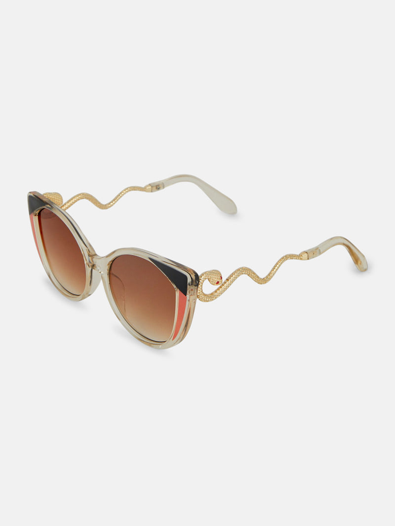 The Diva Cat Cat-Eye Sunglass-Golden Amber