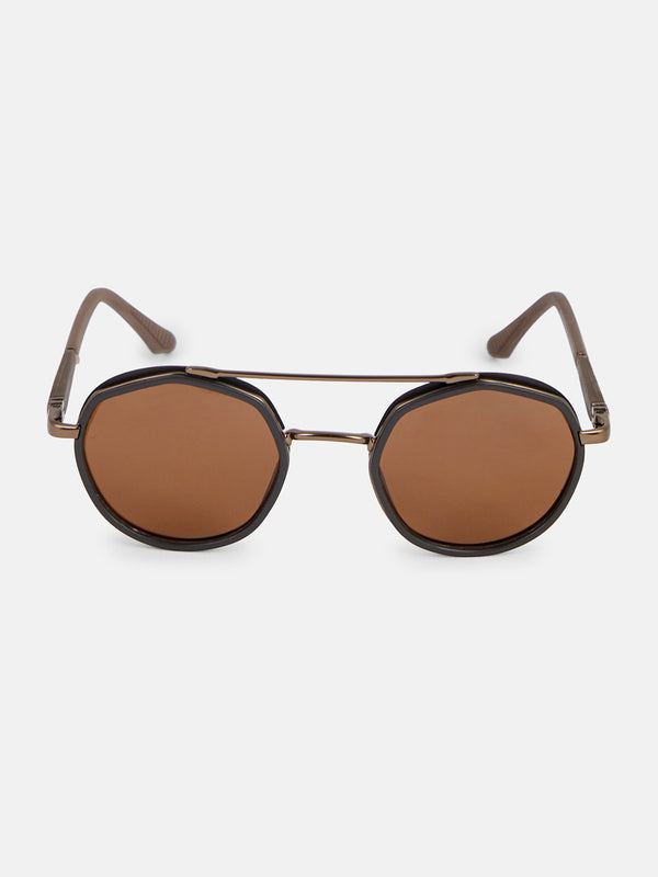 The Scholar Round Sunglass - Vintage Brown