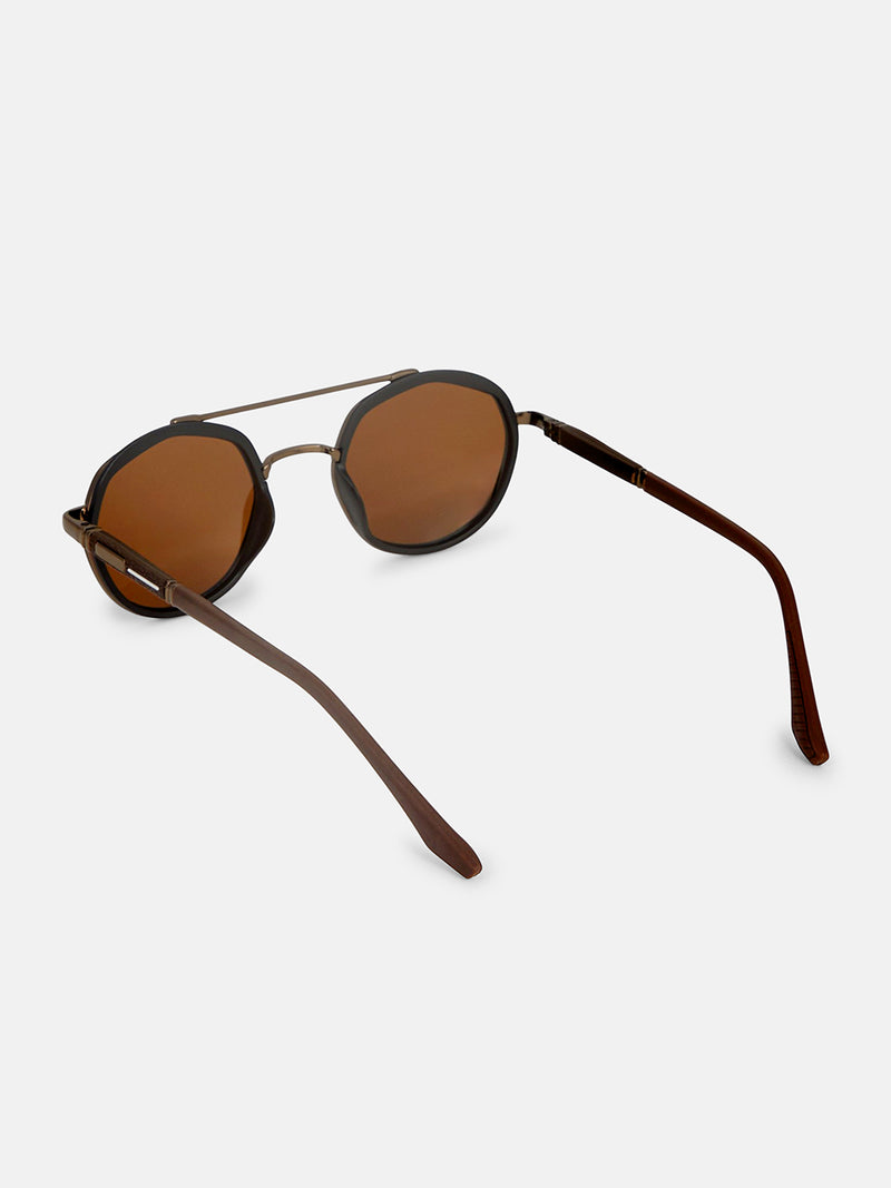 The Scholar Round Sunglass - Vintage Brown