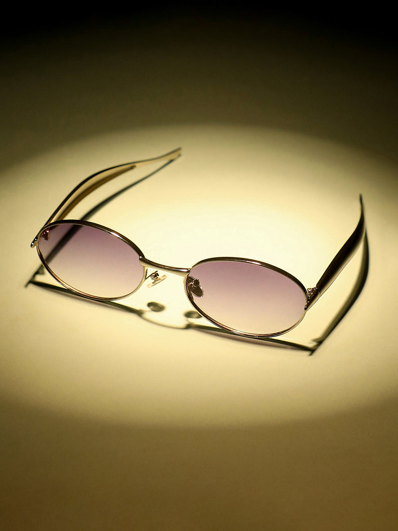 The Retro Oval Sunglass - Violet Haze