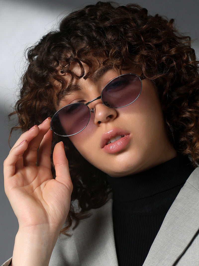 The Retro Oval Sunglass - Violet Haze