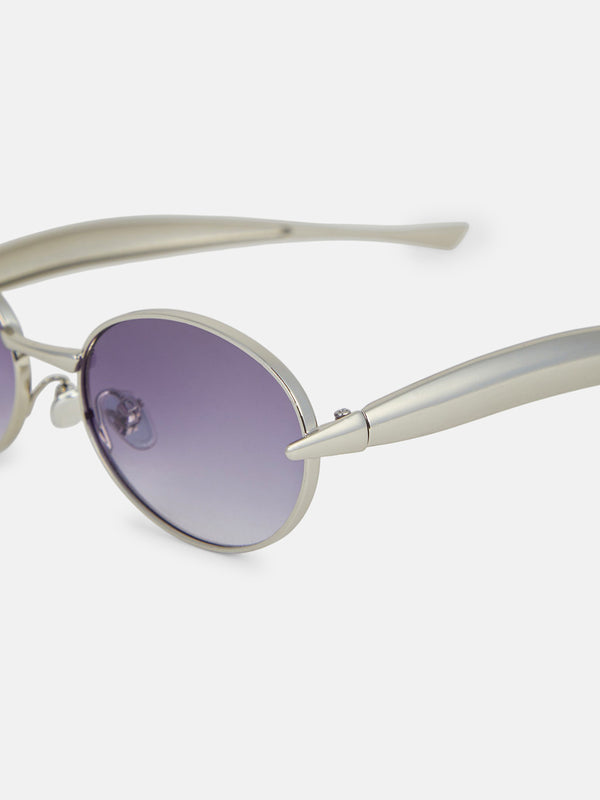 The Retro Oval Sunglass - Violet Haze