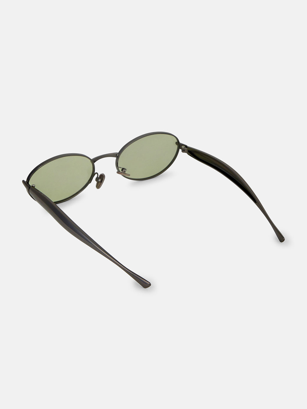 The Retro Oval Sunglass - Forest Green