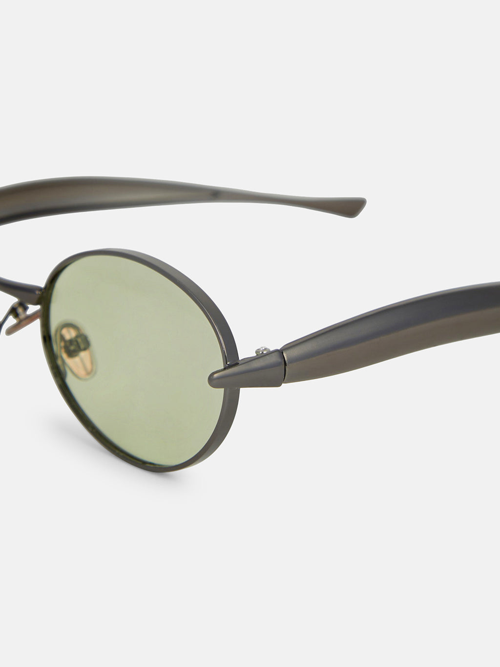The Retro Oval Sunglass - Forest Green