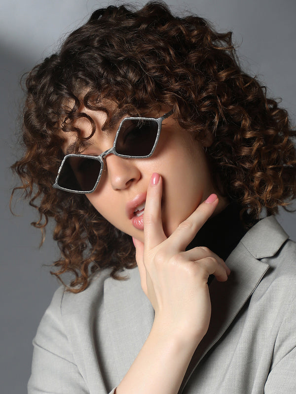 The Edge Geometric Sunglass - Silver Mist