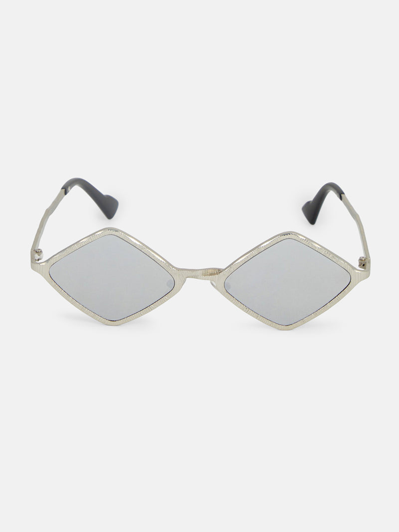 The Edge Geometric Sunglass - Silver Mist