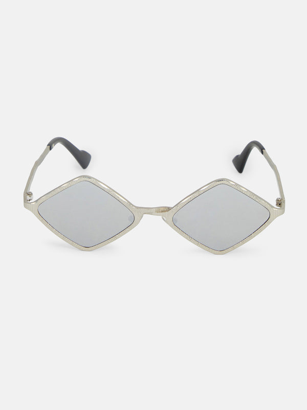 The Edge Geometric Sunglass - Silver Mist