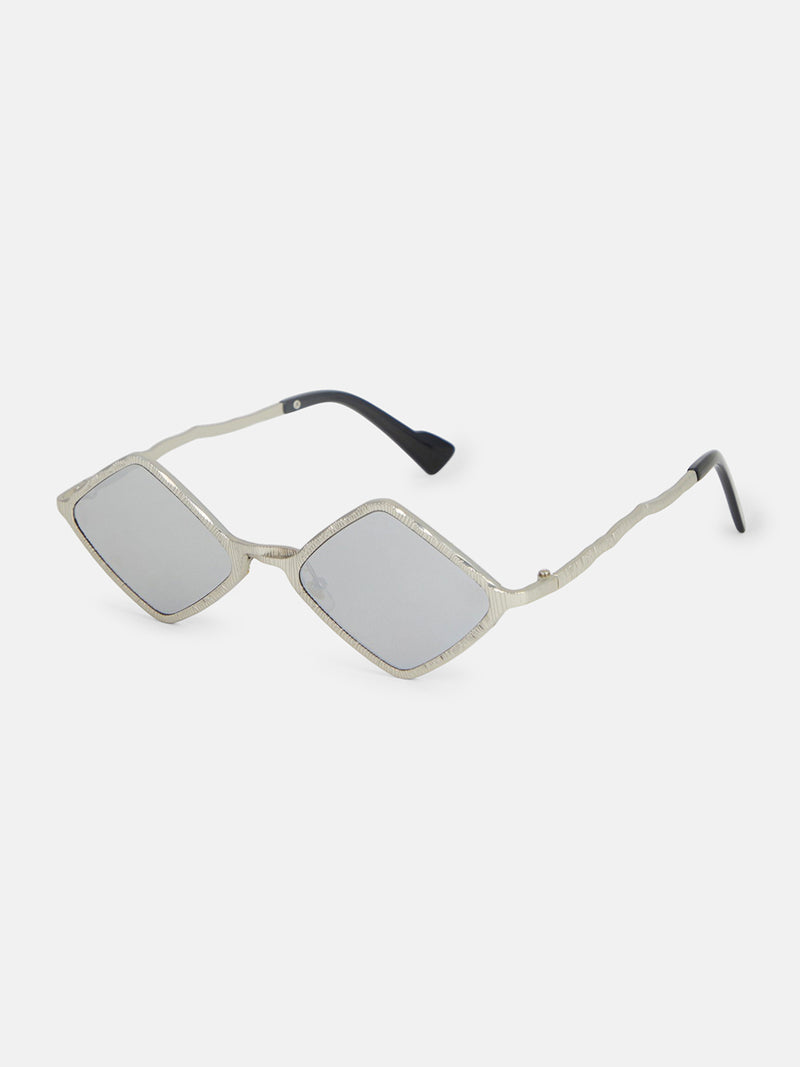 The Edge Geometric Sunglass - Silver Mist