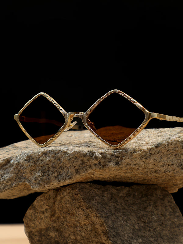 The Edge Geometric Sunglass - Bronze Amber