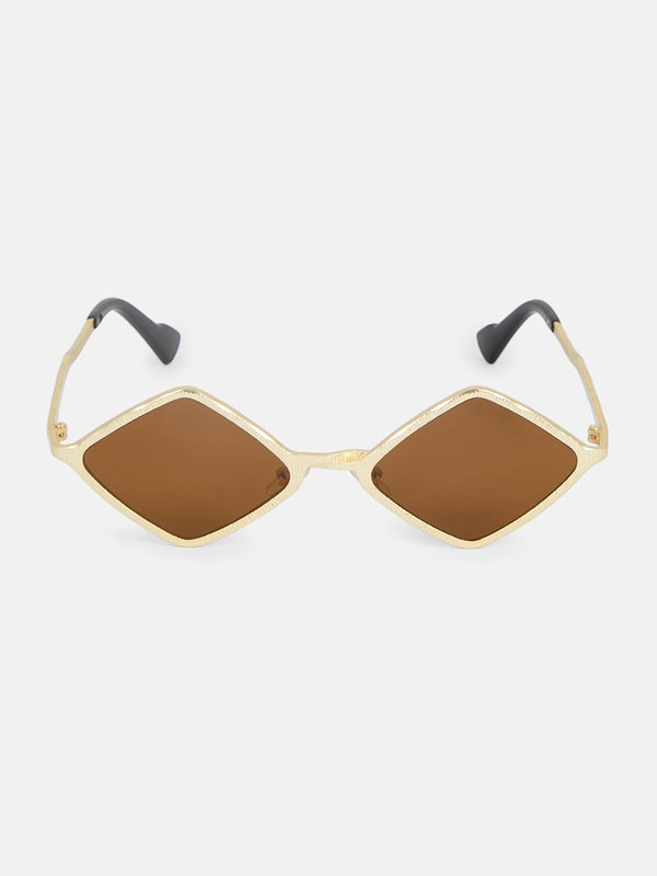 The Edge Geometric Sunglass - Bronze Amber