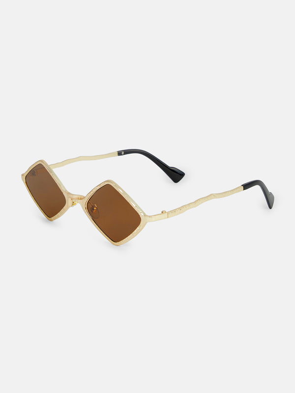 The Edge Geometric Sunglass - Bronze Amber