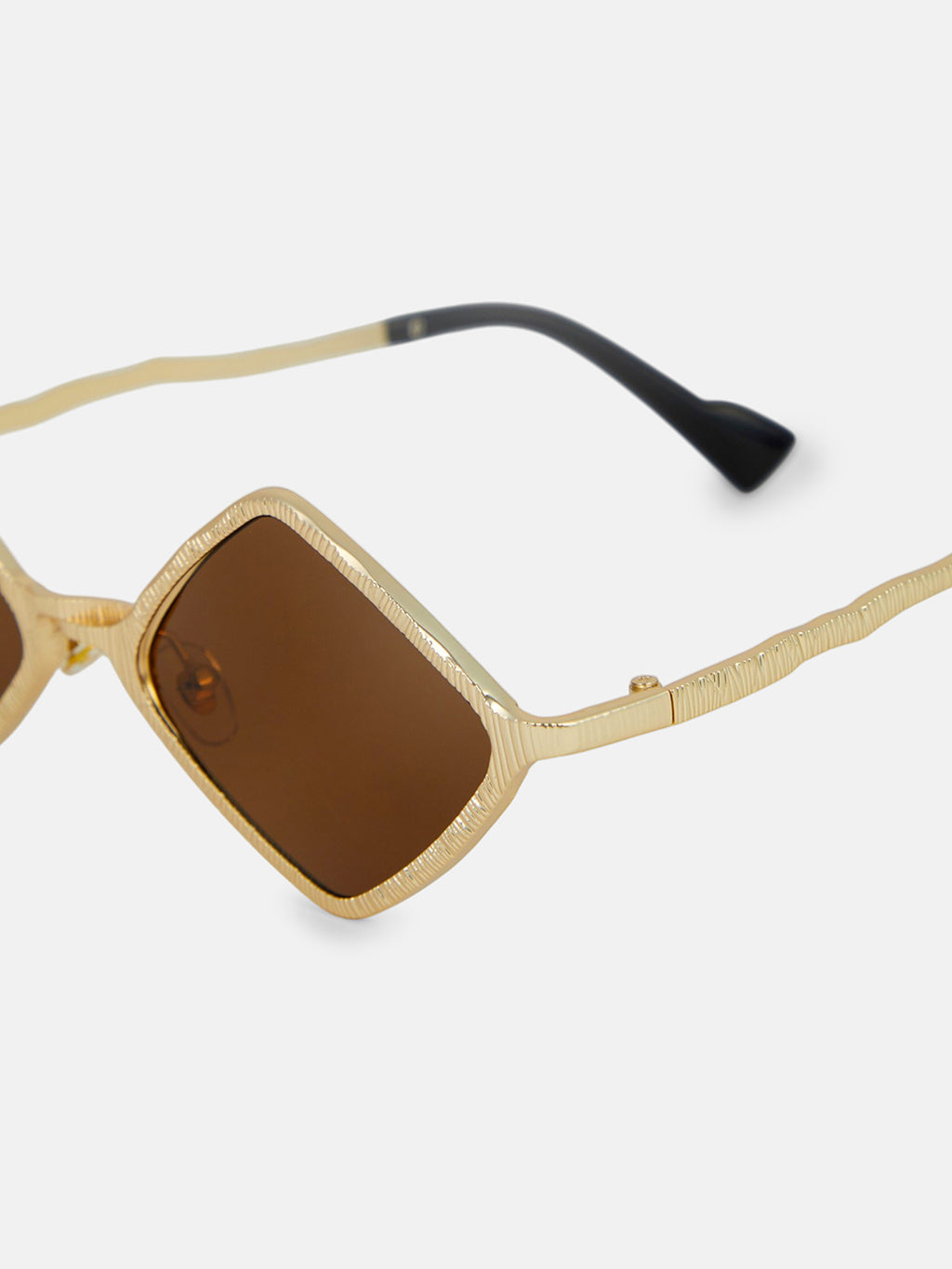 The Edge Geometric Sunglass - Bronze Amber