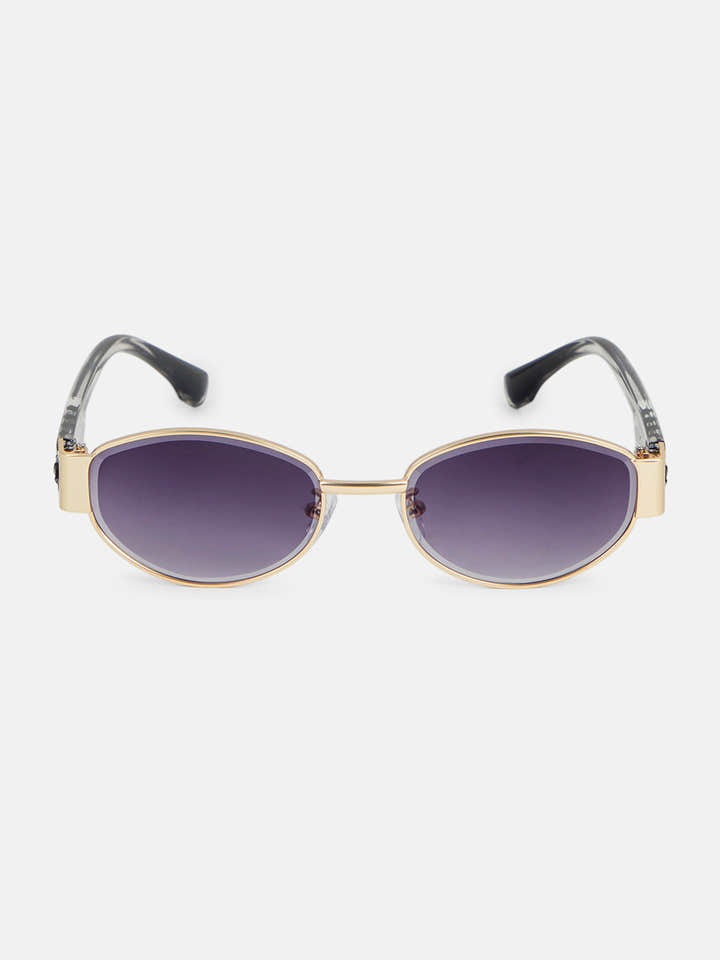 The Retro Oval Sunglass - Lavender Smoke