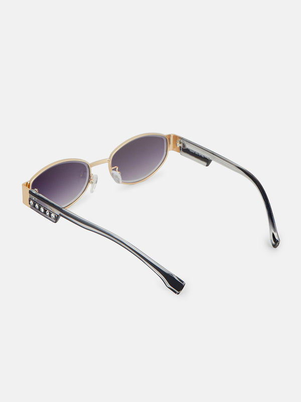 The Retro Oval Sunglass - Lavender Smoke