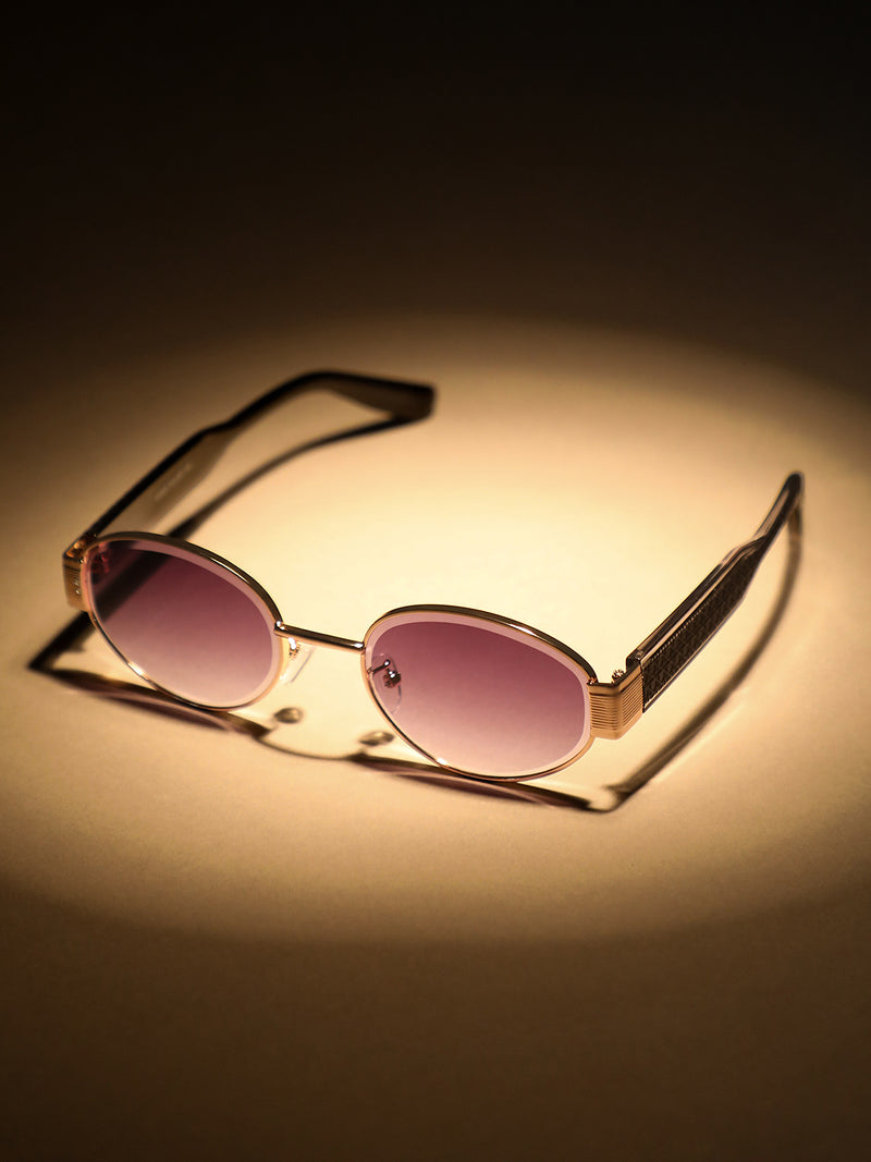 The Slim Oval Sunglass-Rose Tint