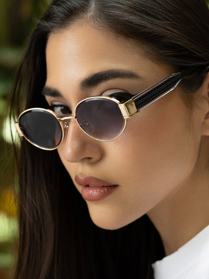 The Slim Oval Sunglass-Rose Tint