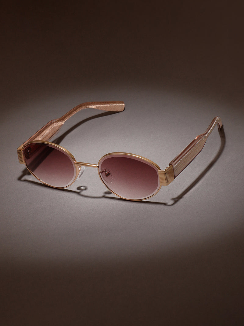 The Soft Oval Sunglass-Blush Gold