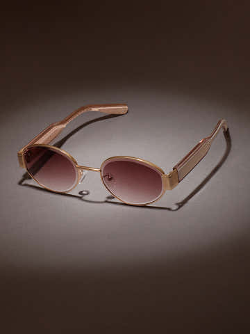 The Soft Oval Sunglass-Blush Gold