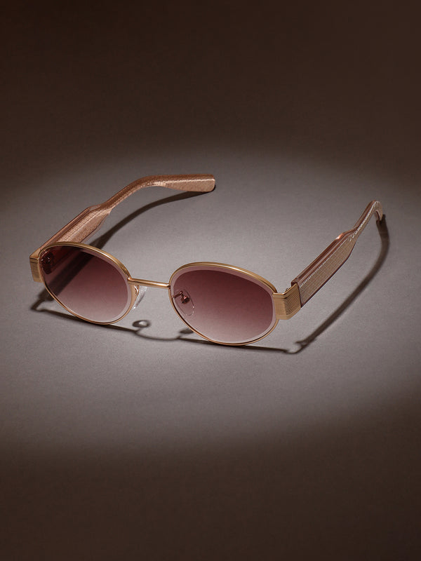 The Soft Oval Sunglass-Blush Gold