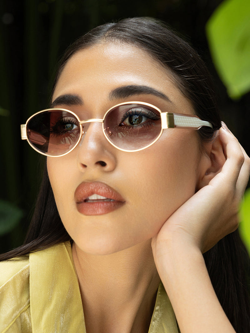 The Soft Oval Sunglass-Blush Gold